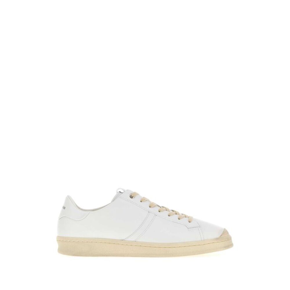 Jil Sander Men White Leather Sneakers
